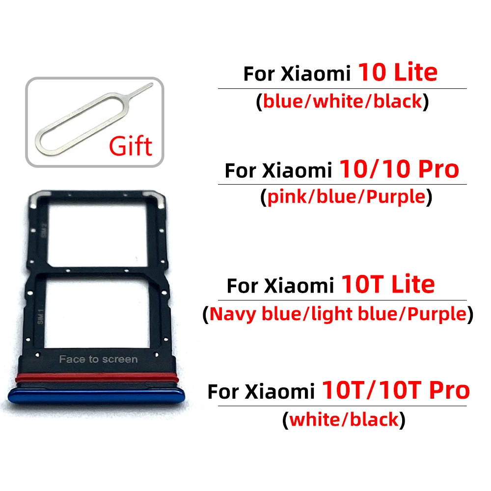 5 Stück, Doppel karte für Xiaomi Mi 10 Pro 10t Lite Mi 10 Note / Mi CC9Pro SIM-Karten halter Fach Chip-Steckplatz Schubladen halter Adapter buchse