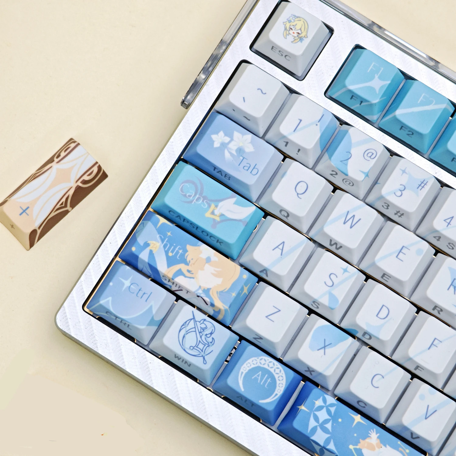 MAIMOOO Genshin Impact Lumine Keycap Cherry Profile PBT Thermal Sublimation Custom Game Anime Keycaps for Mechanical Keyboard