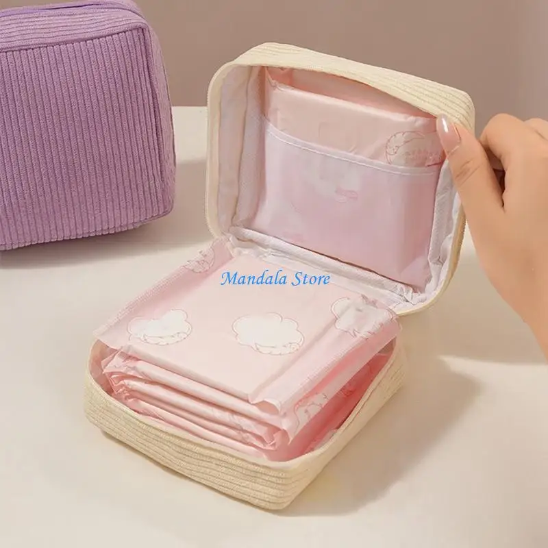

U2JC Period Bag, Corduroy Sanitary Napkin Storage Bag,First Period Gear for Girls,Sanitary Disposal Bags for School Office