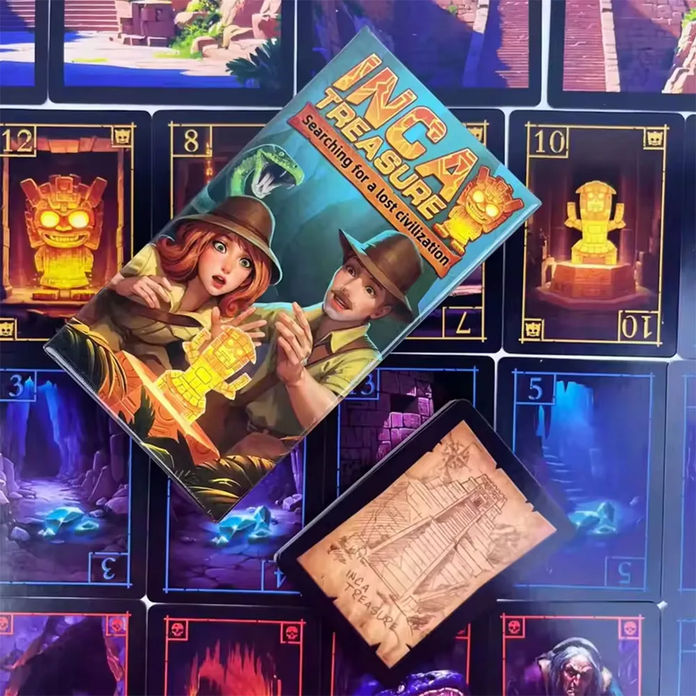 

Incan Treasure Quest: стратегическая настольная игра для 3-8 игроков (от 14 лет) — Bluff, Bet & Race to Survive!