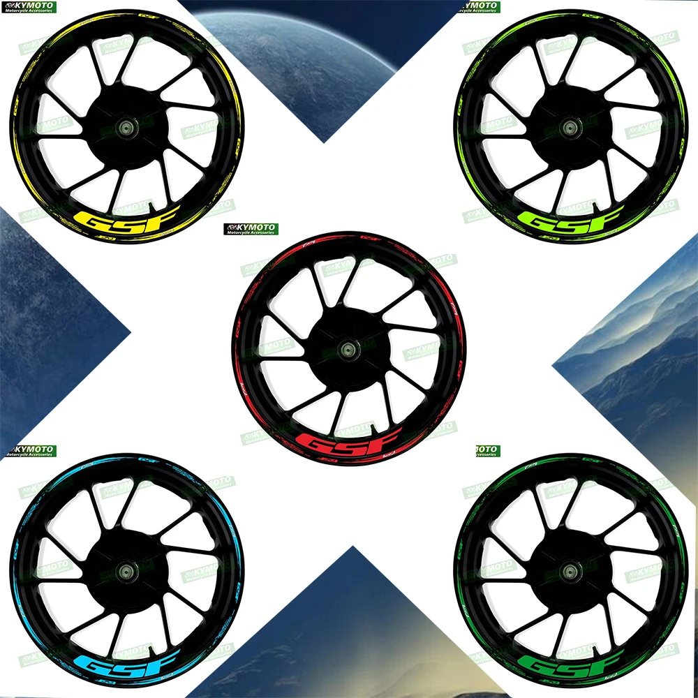 

For GSF motorcycle accessories 17 inch front and rear wheel stickers modified reflective wheel rim stickers decoration