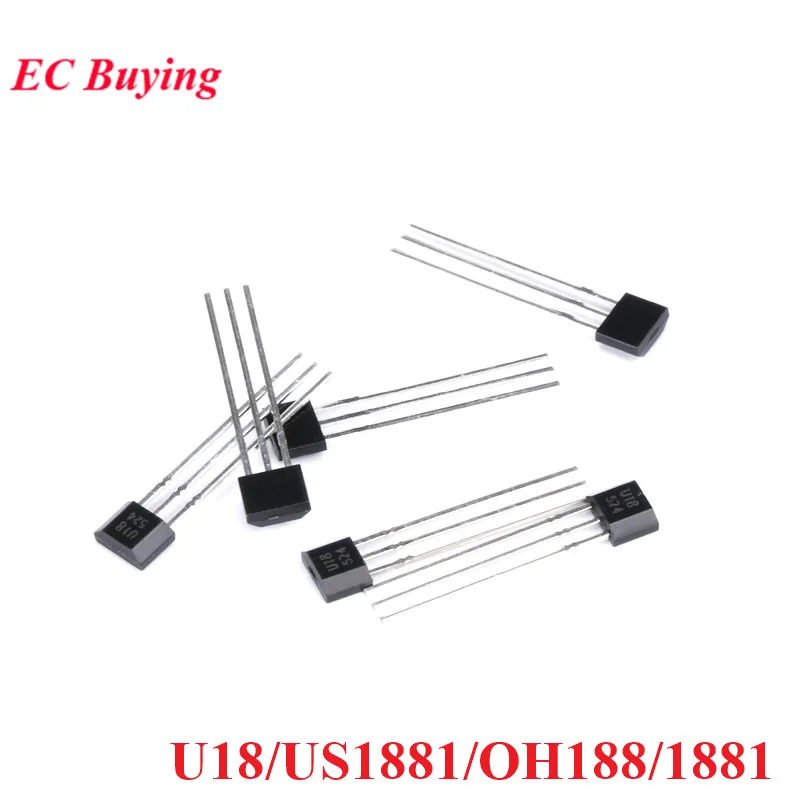 10pcs/lot U18 US1881 TO-92 OH188 1881 U18 TO92 Hall Effect Sensor Magnetic Detector Hall Sensor Motor OH1811 TO-92S