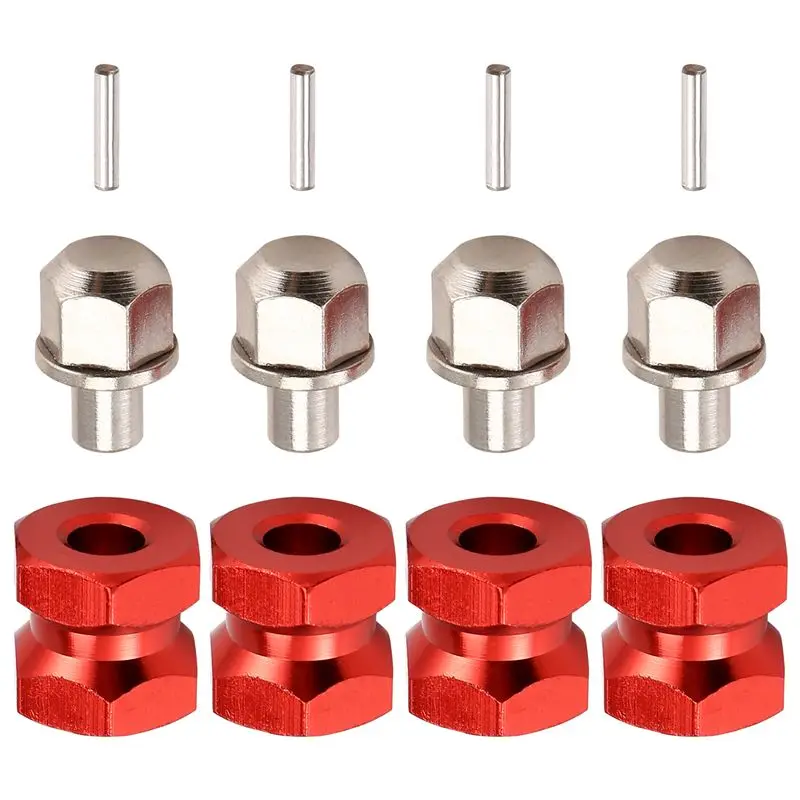 WOTT-4Pcs Aluminum 12Mm Hex Wheel Hub Drive Adaptor Extension Combiner Coupler For 1/10 RC Car Crawler SCX10 D90