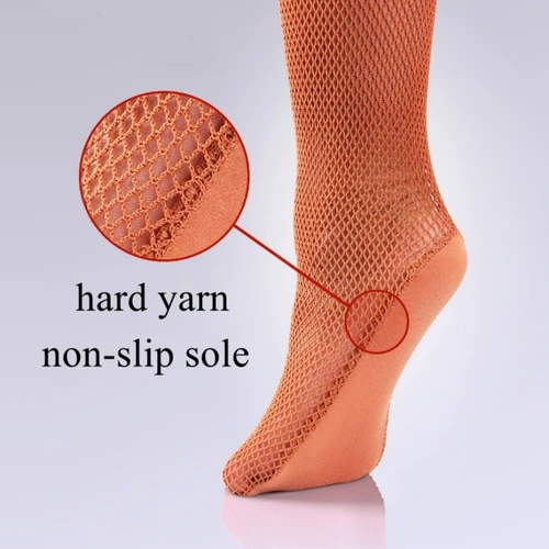 Medias de baile latino profesionales de talla grande S M L, ropa interior Sexy de rejilla de malla para mujer, pantimedias de red dura onduladas multicapa