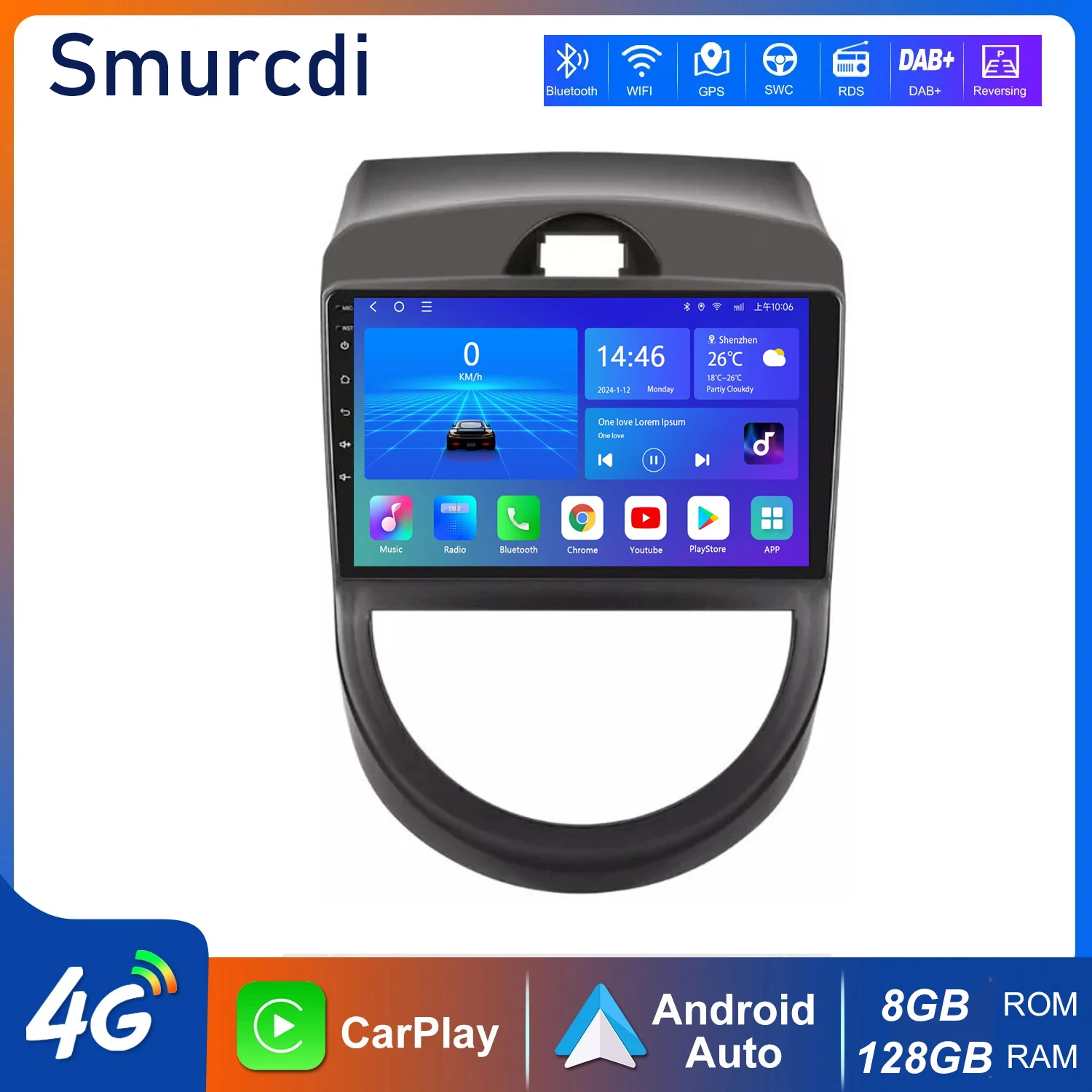 لكيا سول 1 AM 2008 2009 2010 2011 Carplay السيارات راديو السيارة مشغل وسائط متعددة راديو تلقائي لتحديد المواقع والملاحة رئيس وحدة أندرويد 14 #1