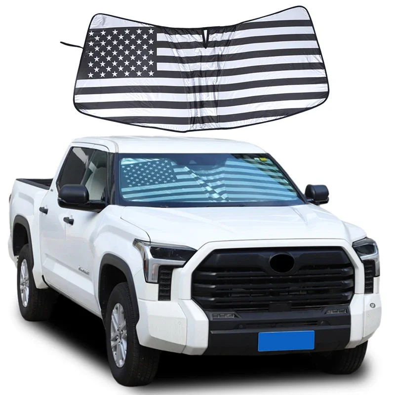 

For Toyota Tundra Sequoia 2022+ Aluminum Foil/Silver Tape Car Front Windshield Anti-UV Sun Shade Car Protection Accessories 1Pcs