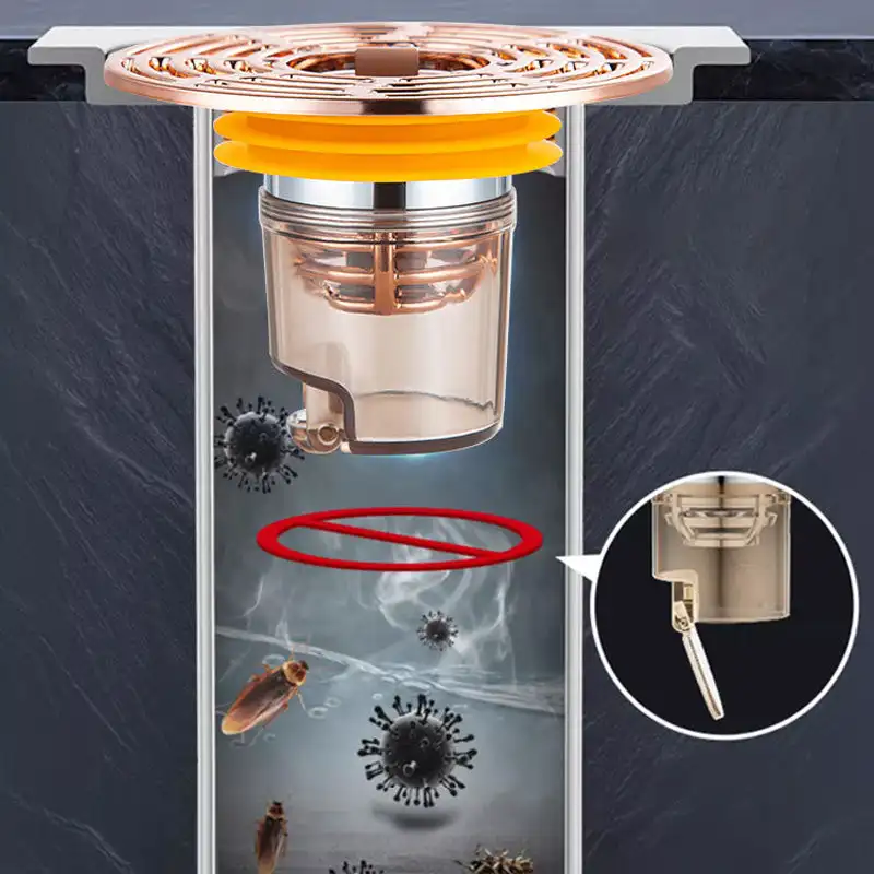 Deodorante a nucleo di scarico a pavimento a prova di odore e insetto magnetico a chiusura automatica Anti-odore senza odore bagno wc scarico doccia fogna