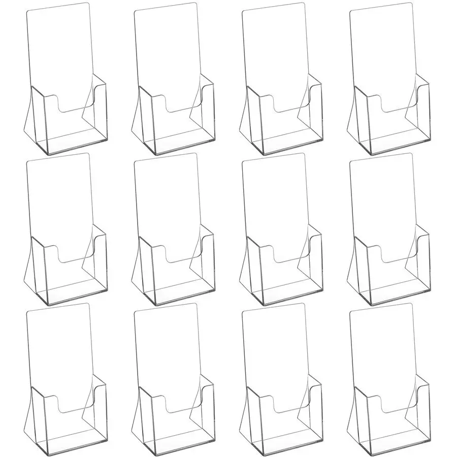 

Акриловая подставка для брошюр 4 дюйма, прозрачные пластиковые держатели для литературы на столешницу, подставка для трехстворчатых листовок, флаеров, буклетов