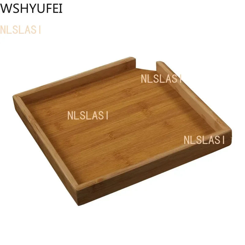 Chinese Bamboo Square Food Tray Solid Wood Tea Set Tray Home Breakfast Tray Cake Tray Flower Pot Bonsai Gardening Holder