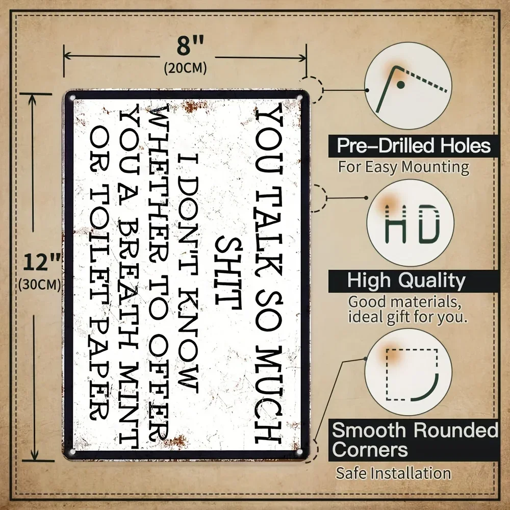 لوحة معدنية عتيقة مع ديكور جداري ، "تتحدث حتى تحتاج" ، مثالية للمنزل ، المطعم ، البار ، المقهى #2