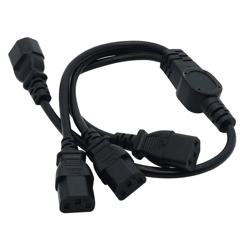 IEC 320 C14ปลั๊ก3XC13หญิง Y ประเภท Splitter สายไฟ10A, 250V,c14 3 X C13 Power Adapter,60ซม.