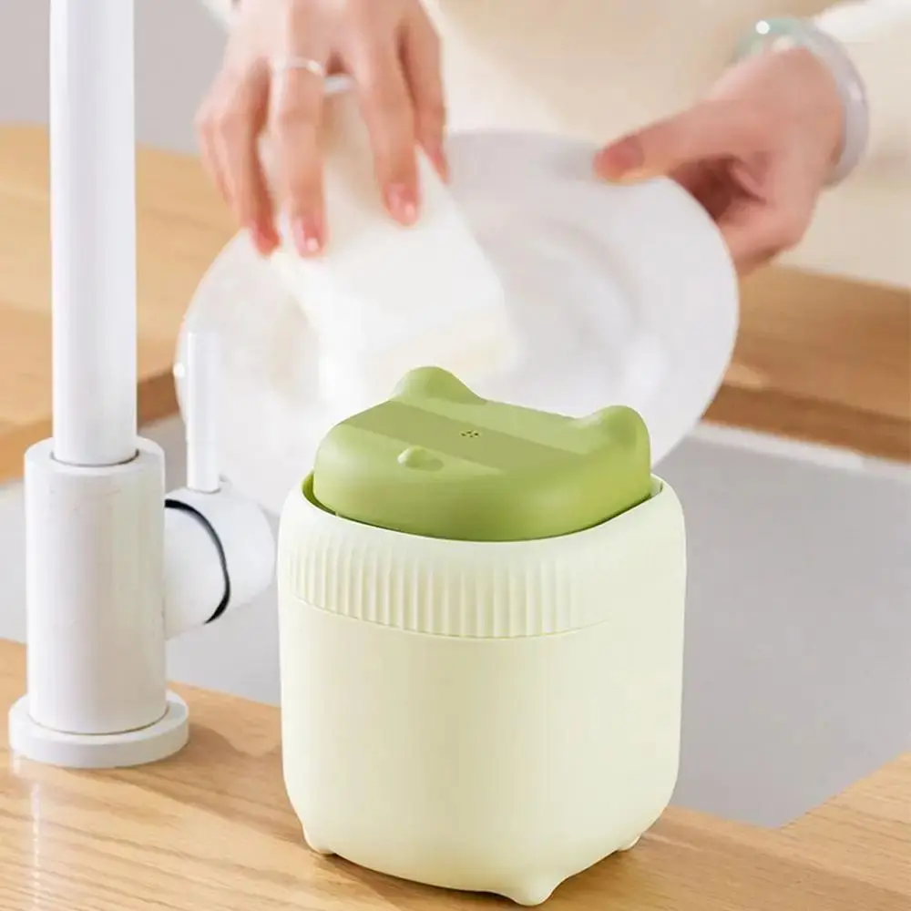Independent Draining Cat Shape Soap Dispenser Large Capacity Manual Liquid Hand Soap Container Non-slip Refillable