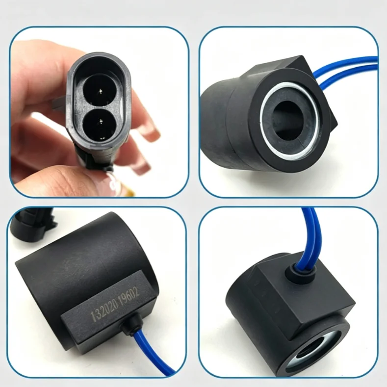 Engineered Plastic Solenoid Coil 12V 24V for Pilot Valve Operation on For Sunward SWE60 SWE70N9 For Excavators