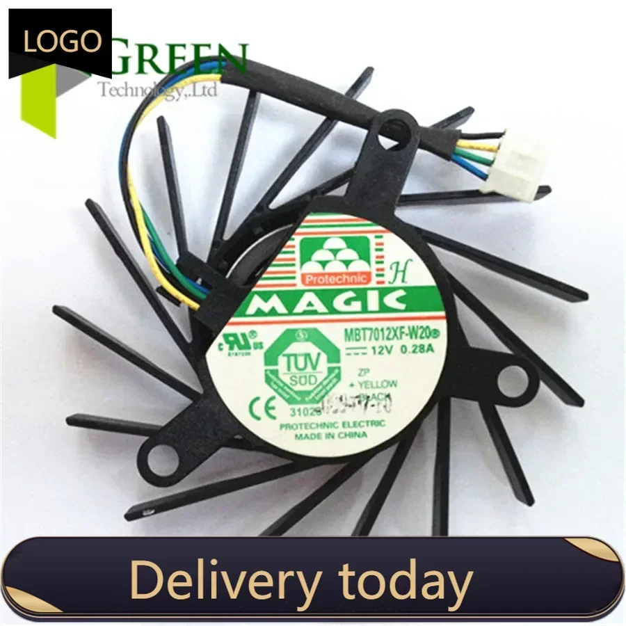 Original MAGIC MBT7012XF-W20 12V 0.28A 4Wire 36*48*52MM For NVIDIA 9600GT 9800GT Video Graphics Card Fan Blade