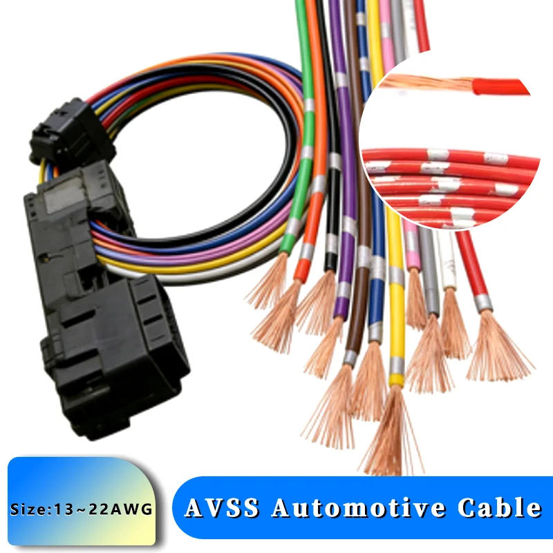 

5~50m AVSS Wire Automotive Cables PVC Insulation Pure Copper Wires DIY Speaker Audio Car Electronic Line AWG22 20 18 16 15 14 13