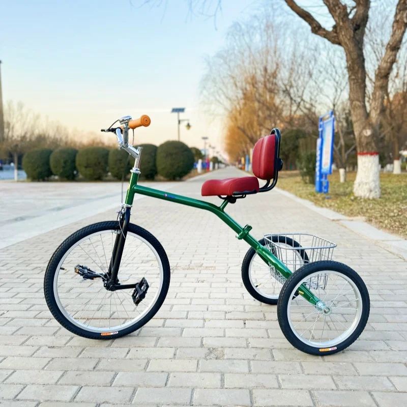Adult leisure outdoor folding tricycle retro light exercise car Internet celebrity walking shopping cart