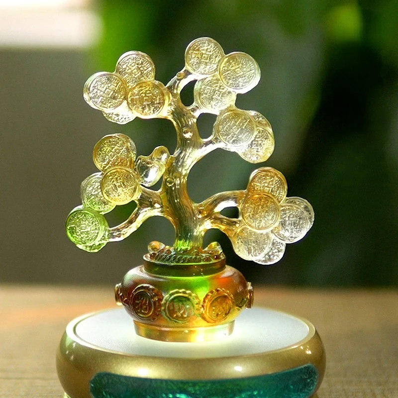 

Ancient Method Glazed Fortune Tree Ornaments Home Decor Living Room Decoration Money Tree Gifts Home Accessories