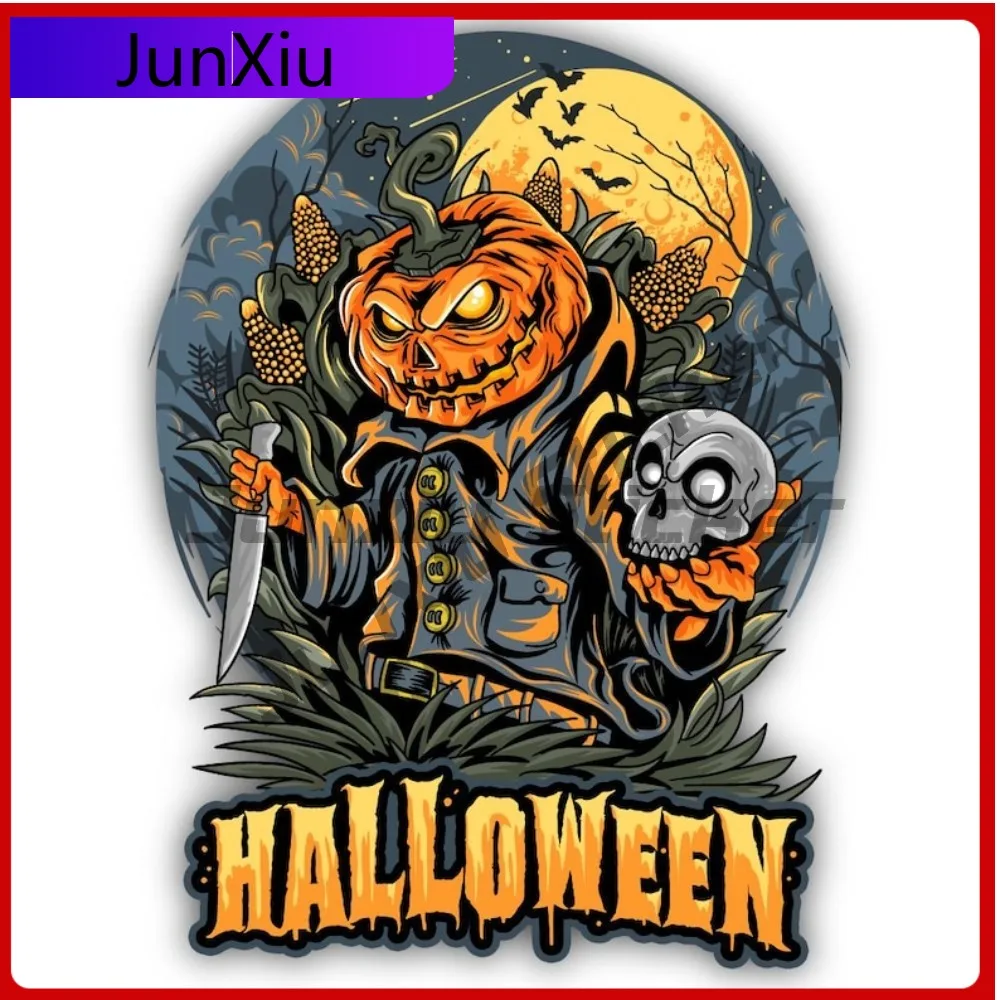 

Pumpkin Head Scarecrow Halloween Shaped Vinyl Matte Sticker Anti Scratch Exterior Decor Personalized Refit Stickers For Car Suvs