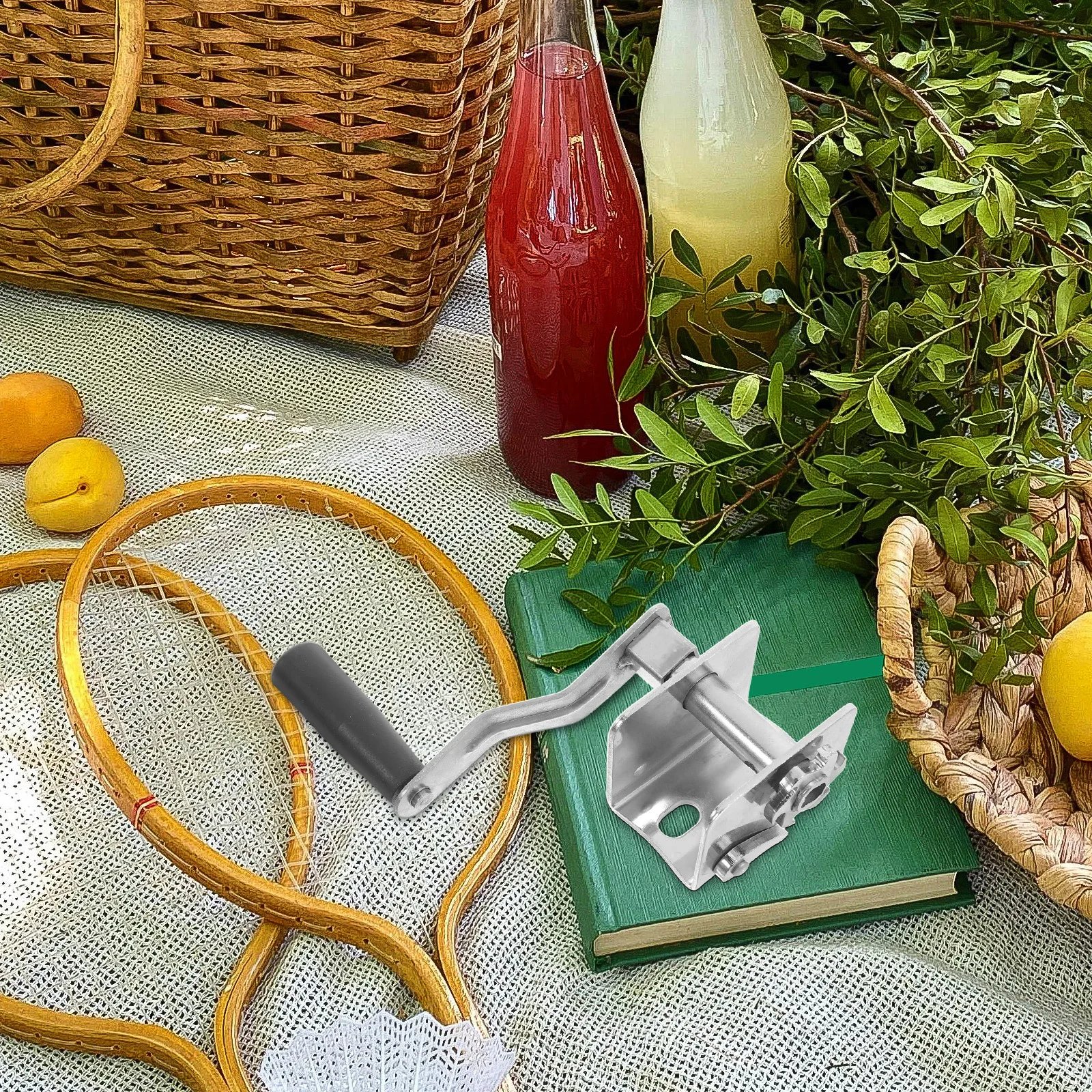 نظام سقاطة شبكية للكرة الطائرة مكرنك يدويًا مع أداة لف سلسلة لممارسة كرة الريشة وإكسسوارات التدريب #5