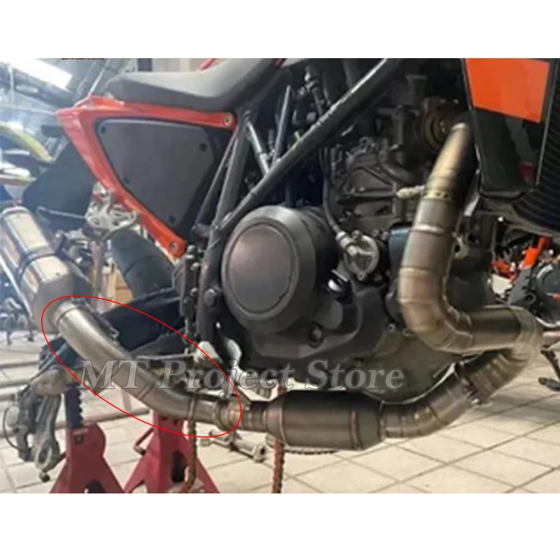 Slip On For KTM 690 Duke 2012-2018 Husqvarna 701 Svartpilen Motorcycle Exhaust Escape Muffler Titanium Alloy Middle Link Pipe