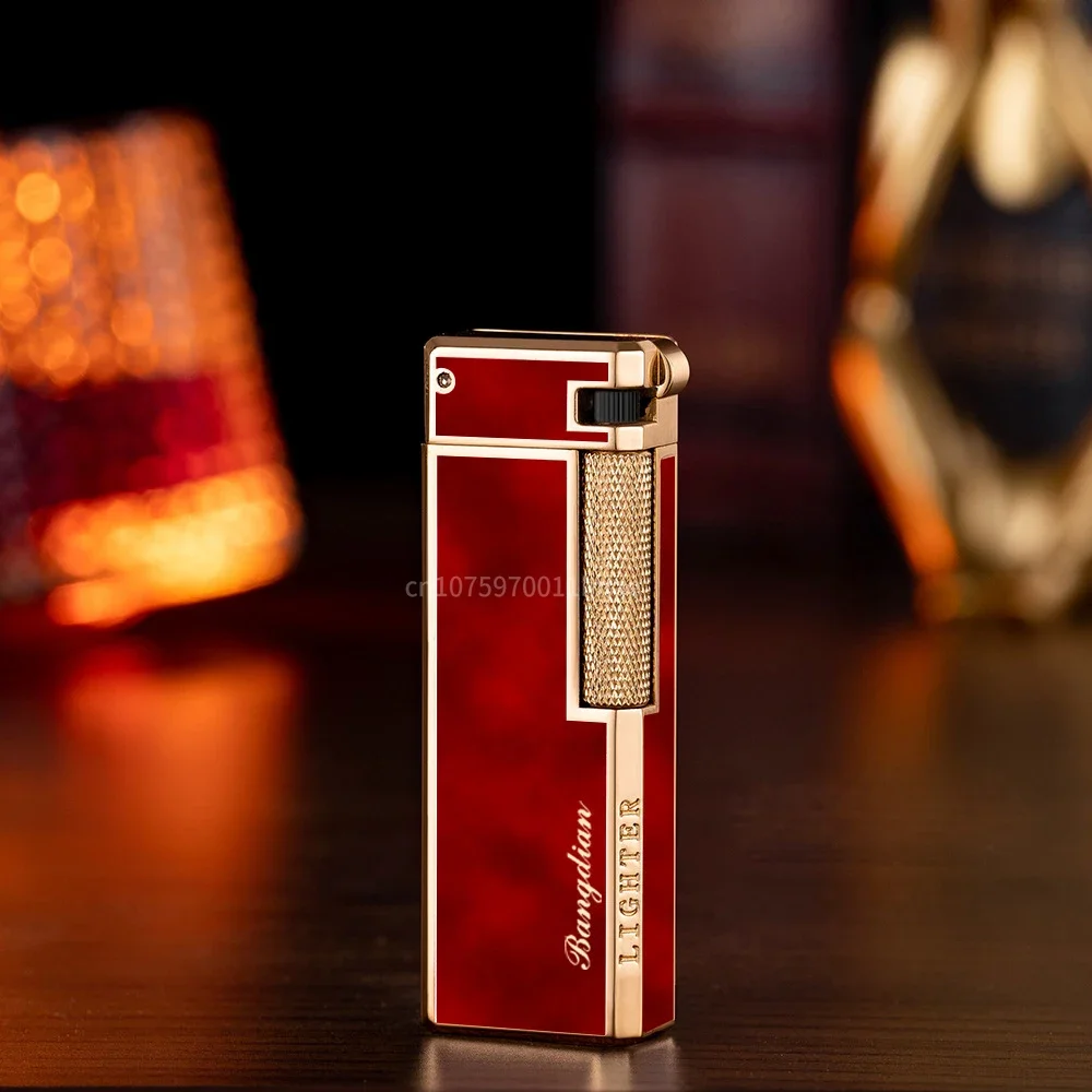 Butane Gas Lighters Retro Side Slide Grinding Wheel Ignition Open Flame Cigarette Lighters Smoking Accessories Unusual Lighters