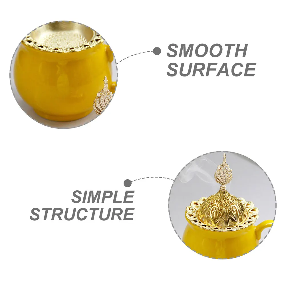 

Ceramic Metal Incense Burner Nordic Style Aroma Burner Desktop Decor Indoor Censer Incense Cone Holder Censer Desktop Adornment,