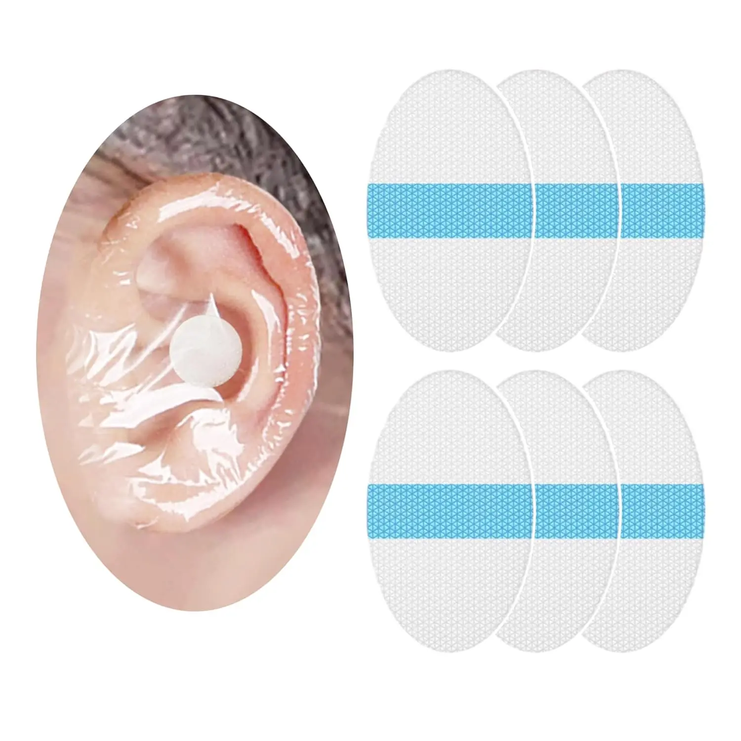 

60-Pack Upgarde Silicon-Gel Material Easy to Take Off Baby Ear Covers with Cotton Ball,Baby Shower