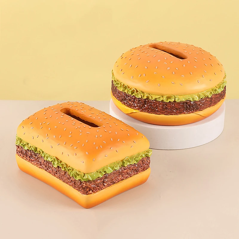 

Hamburger Tissue Box Simulation Creative American Retro Living Room Drawer Box Home Fun Decorative Ornaments Napkin Holder