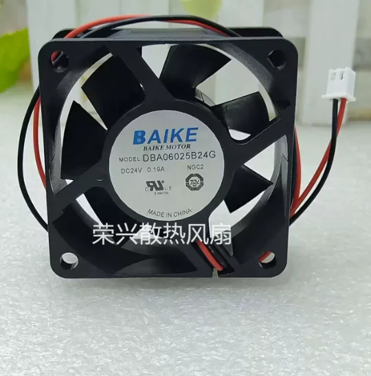 

N Genuine BAIKE DBA06025B24G Cooling Fan F12G DC24V 0.19A 60x60x25mm 2-Wire Axial Fan