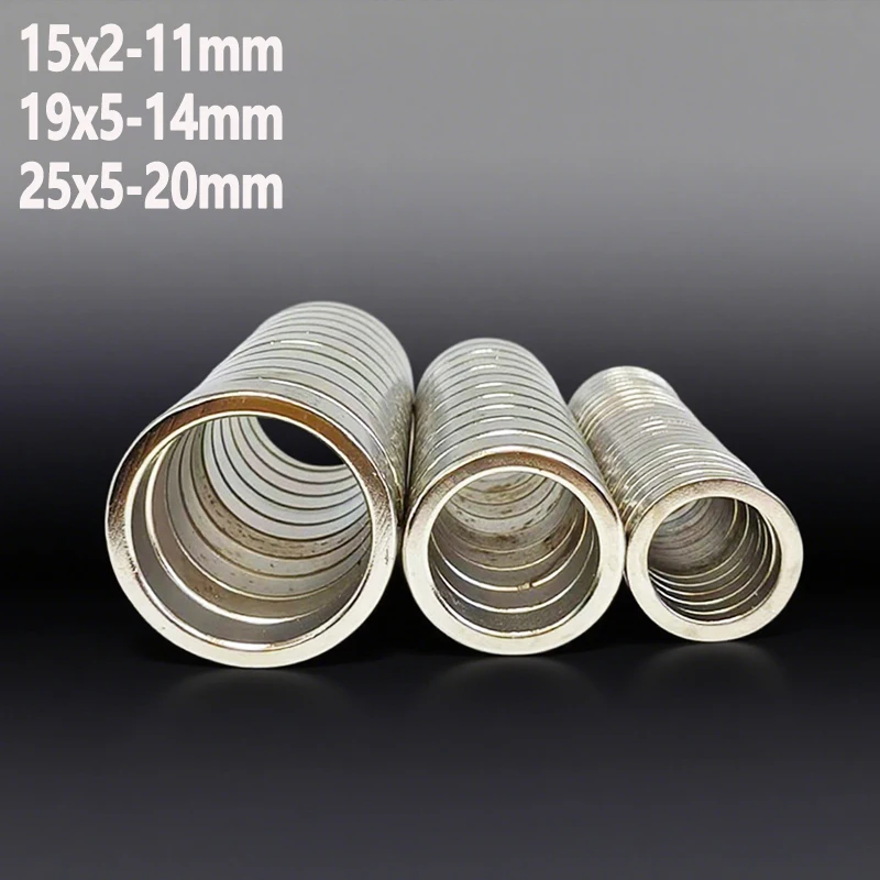 

2-50pcs Hole Round Ring Magnet 15x2-11 19x5-14 25x5-20mm Craft Whiteboard Office Kitchen Fridge Garage Tool Hole Ring Accessory