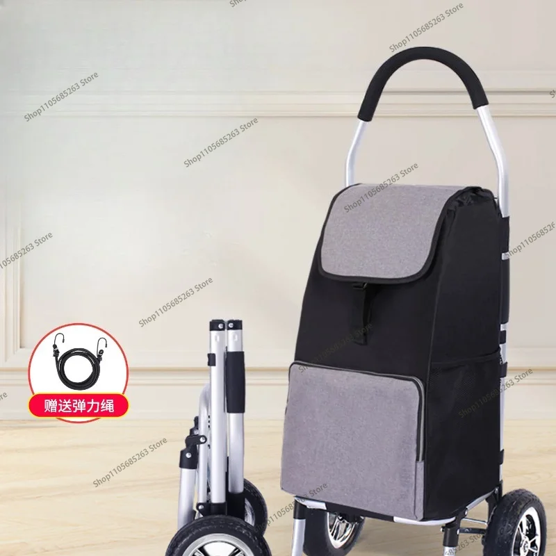 Shopping Trolley Folding Portable Shopping Cart Lightweight Hand Pull Home Courier Artifact Trolley Cart