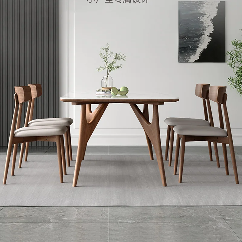 Nordic Solid Wood Dining Table Luxury Vintage Modern White Dining Table Rectangle Bench Ensembles De Meubles De Jardin Furniture