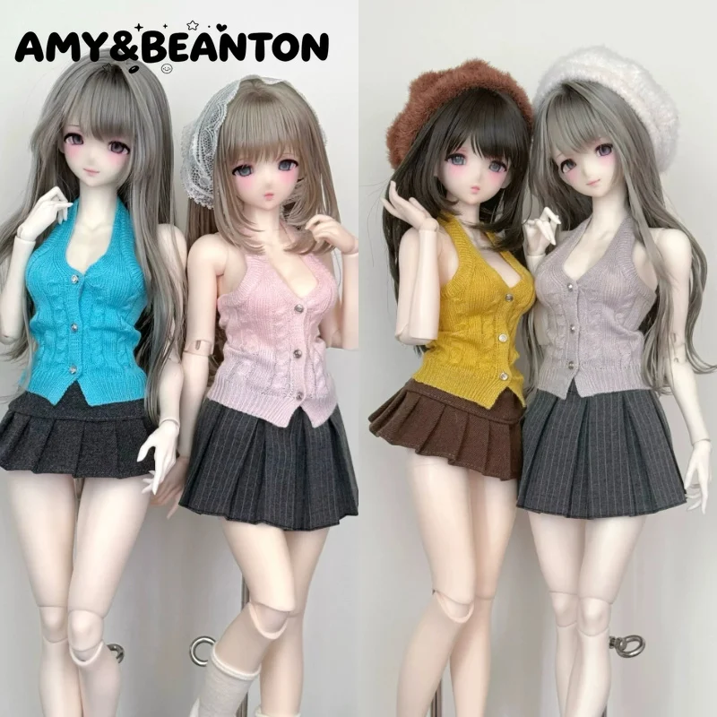 BJD 1/3 1/4 Doll Clothes Halter Top Knit Sweater Doll Outfit Accessories Fit For 1/3 1/4 Scale Girl BJD Doll Accessories Costume