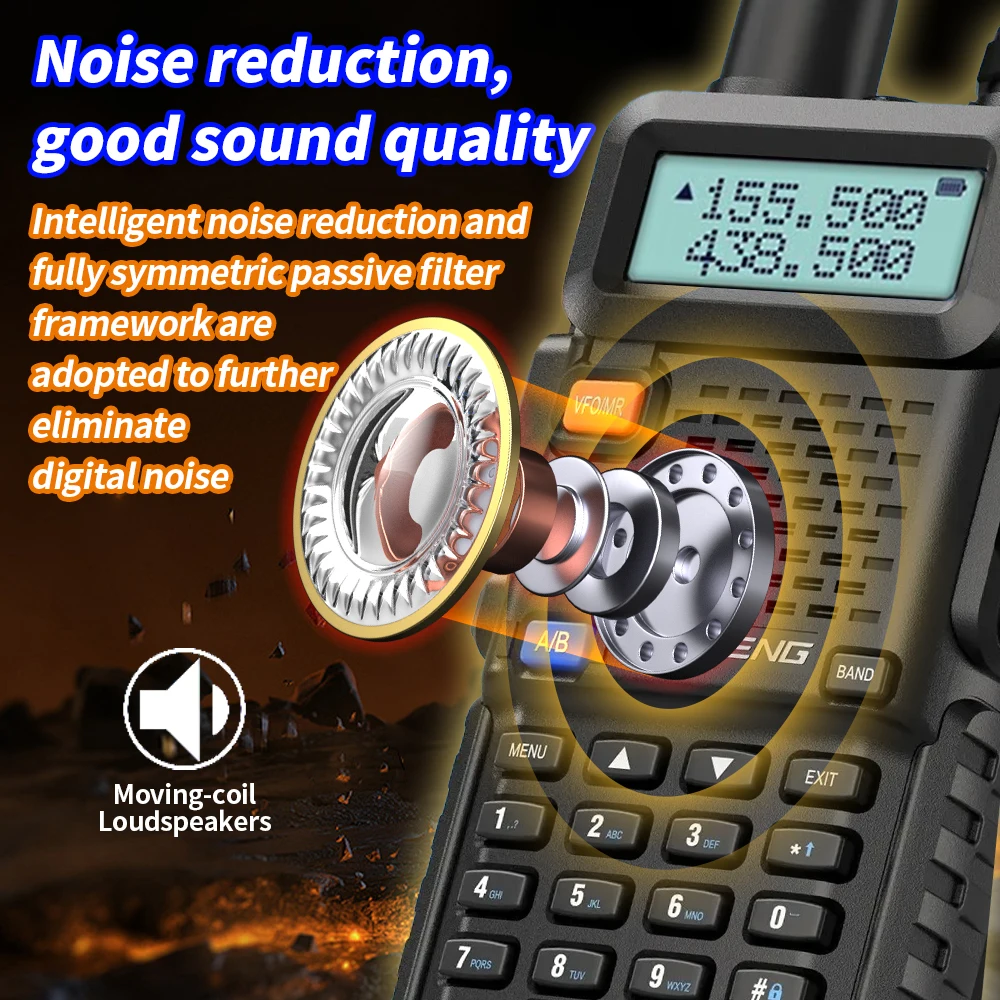 1/2 M-5R バオフェン無線機 フルバンド ワイヤレスコピー周波数 長距離 VHF UHF 通信 ポータブル UV-5R 双方向無線機