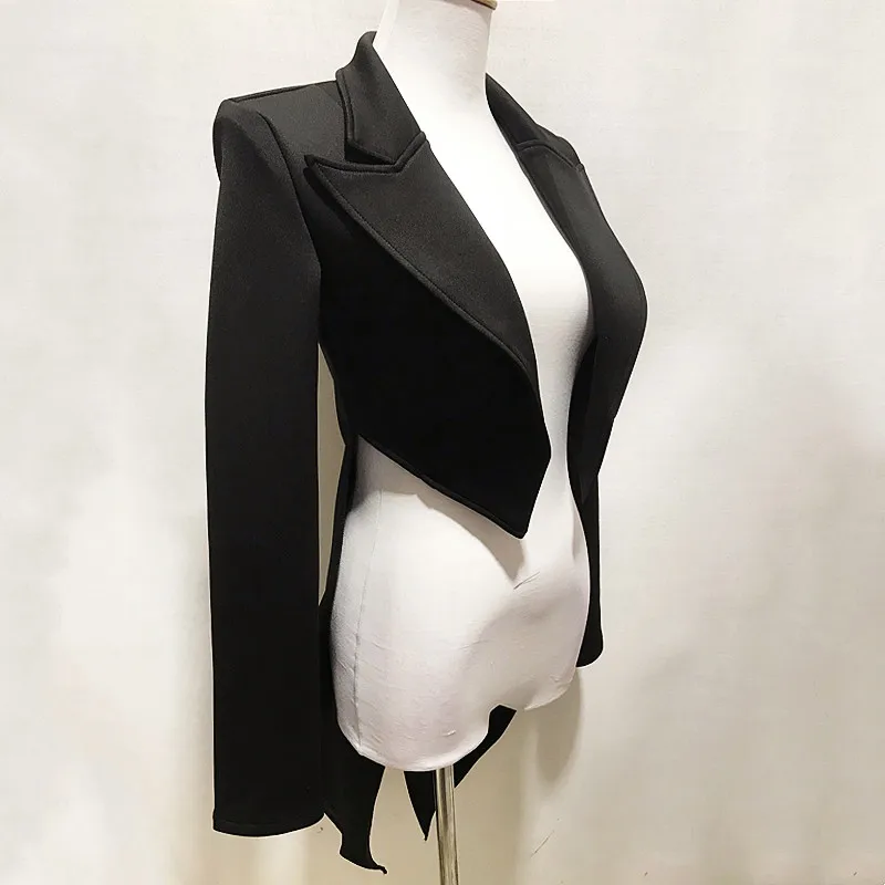 Abrigo de cola blanco y negro para mujer, traje de actuación de grupos de baile de Jazz, bailarina principal Sexy, fiesta en club nocturno, espectáculo de Carnaval, ropa de escenario