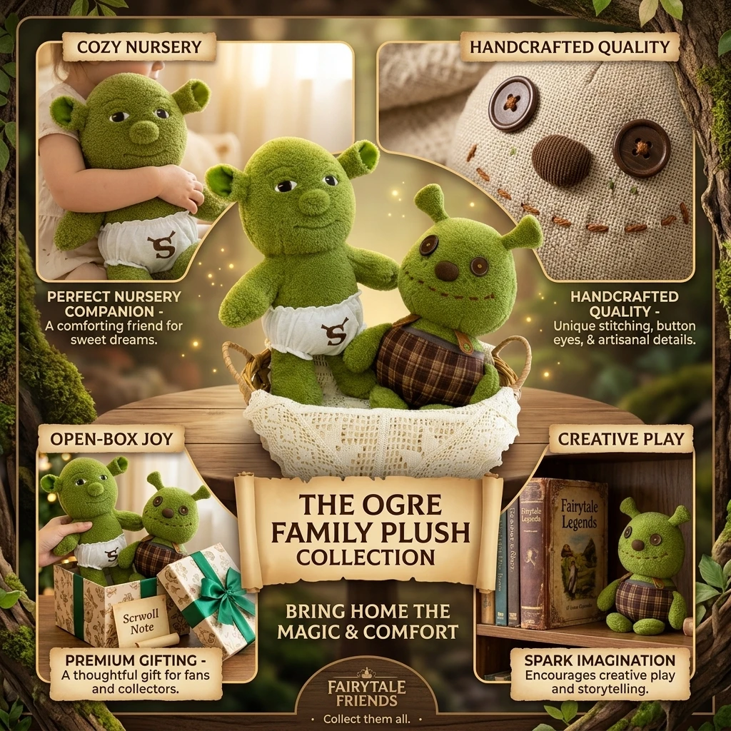 Image of Universal Studios Shrek Baby Puppen-Anhänger Plüschfigur Niedliches Sammo-Monster Hässliche Kleine Puppe für Kinder