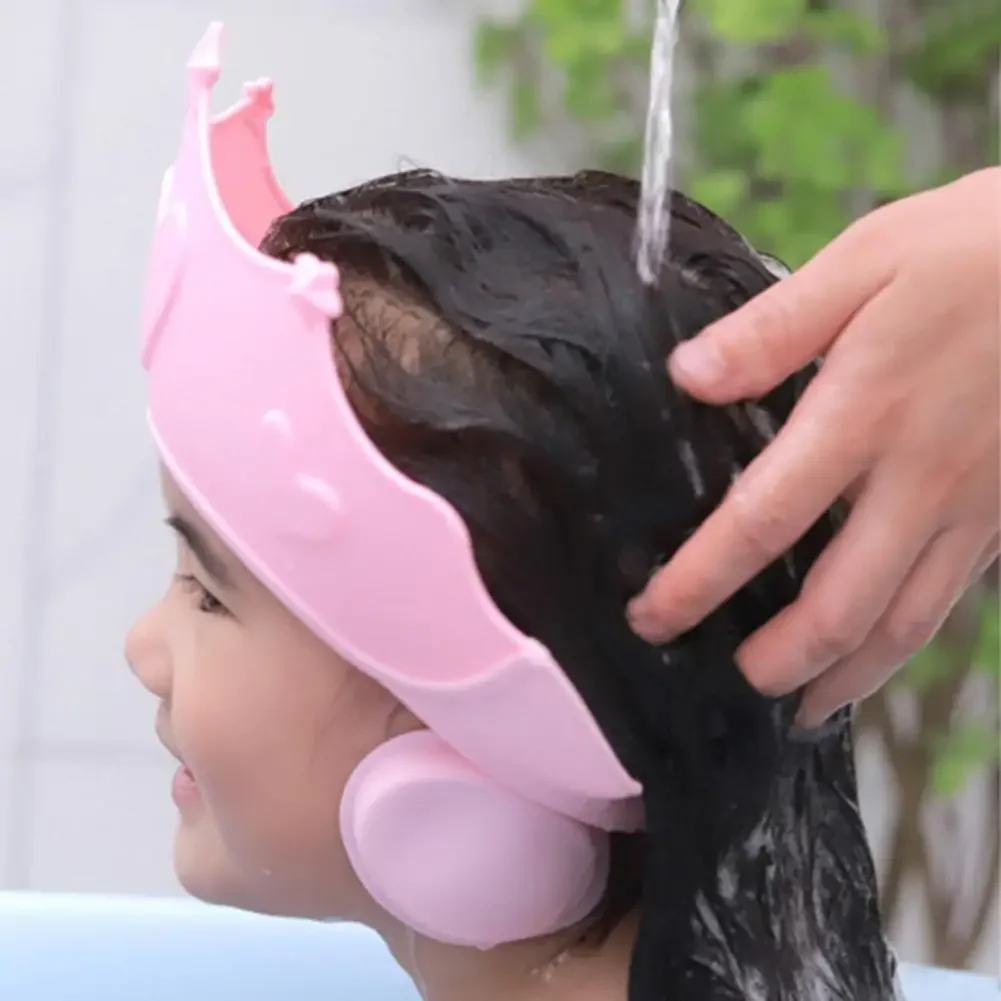 Baby Shower Soft Children Shampoo Bathing Shower Protect Head Cover Cap Adjustable Hair Wash Hat For Kids Ear Protection Safe