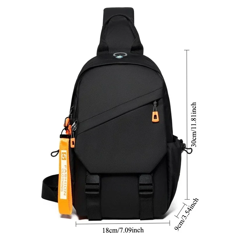 Waterproof Nylon Crossbody Bag - Men's Chest Sling Backpack, Compact Shoulder Messenger Bags, Travel & Outdoor Hiking Pack