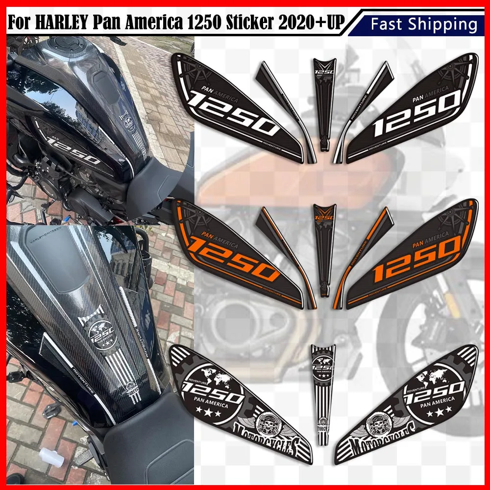 

Motorcycle Kit 3D Stickers Decals Gas Fuel Oil Knee Tank Pad TankPad Protection For HARLEY Pan America 1250 2020 2021 2022