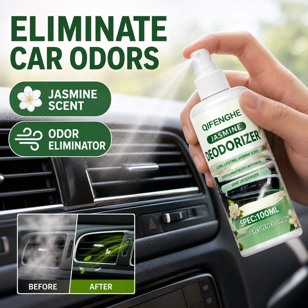 Car Odor Eliminator Spray Remove Unpleasant Smells Long‑Lasting Jasmine Scent Refresh Vehicle Interior Air