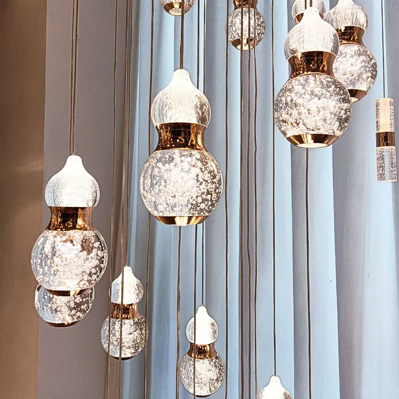 

Modern Crystal stair chandelier lights indoor lighting Ceiling lamp hanging light led Chandeliers for living room indoor lightin