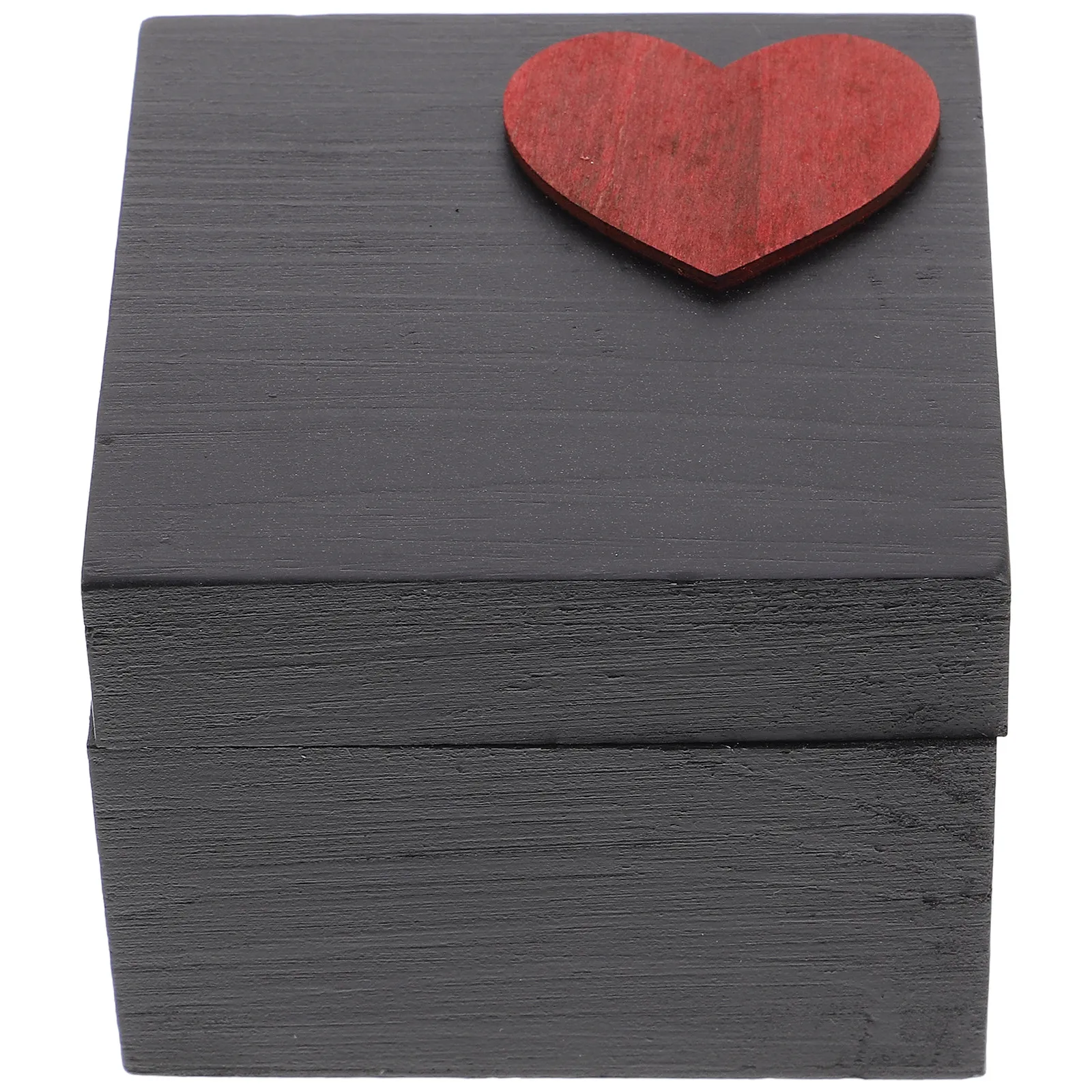 Heart Shaped Magnetic Wooden Ring Box Rustic Jewelry Case Valentines Anniversary Wooden Ring Box