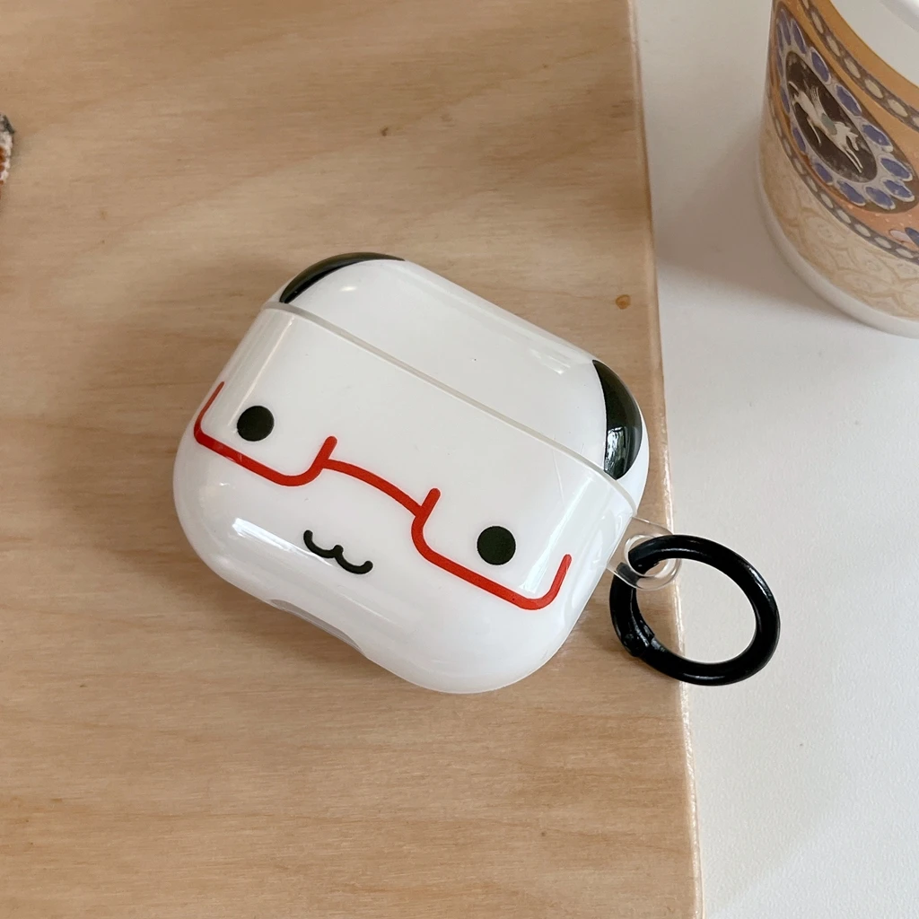 Funng Cute Glasses-wearing Little Animal Glossy Surface Earphones Protective Cover Case for AirPods 1 or 2 3 4 Pro Pro2 Pro3 - view 5