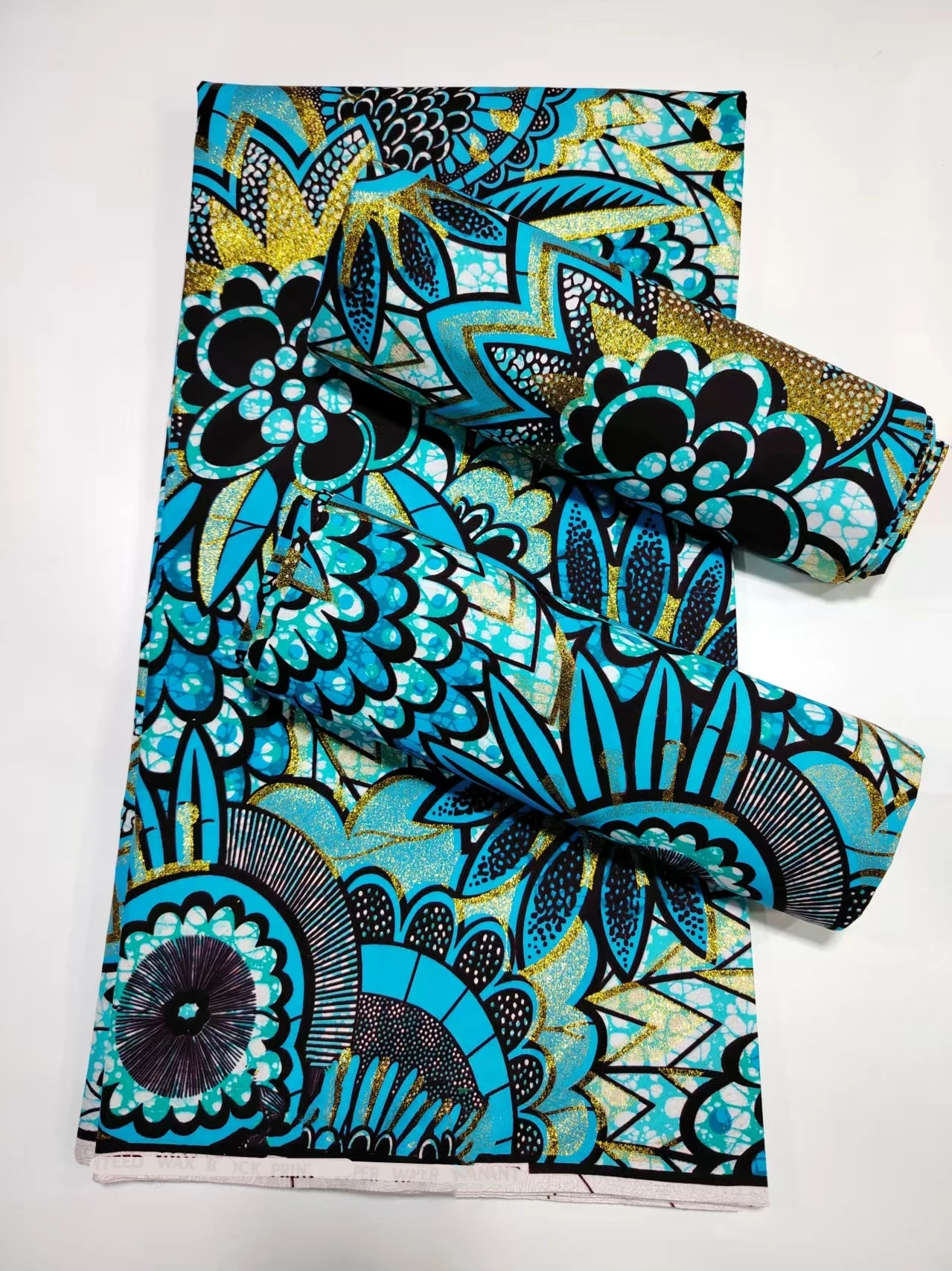 

Fashion Soft African Cotton Golden Wax Prints Fabric, Grand Glitter Golden Wax Tissu Fabric 6yards Nigerial Style H5-1216-1