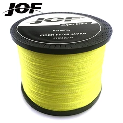 JOF PE Fishing Line 300M 500M 1000M 4 Strands Wear-resistant Multifilament Braided Fishing Wire 8LB-80LB