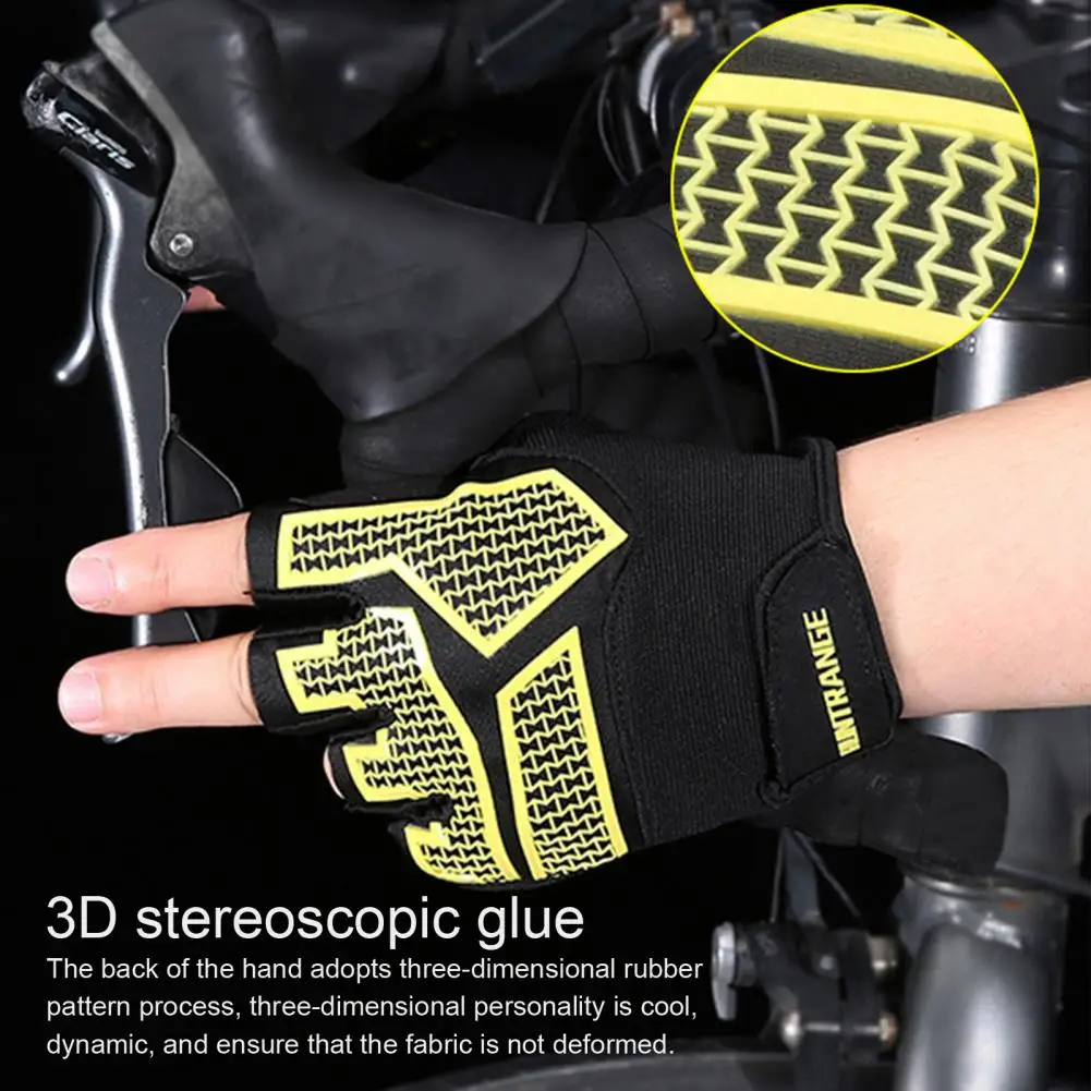 

Sports Gloves Breathable Shock-absorbing Half Finger Fitness Gloves for Bodybuilding Weight Lifting Cycling Adjustable for Men