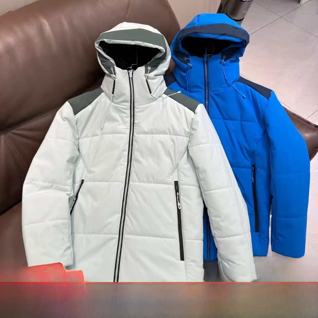 

Warmth And Sle: Men's Outdoor Cotton Jaet Youthful Trendy Splice Design Winter Cold Resistant Stand Fit Long Sve Ho...