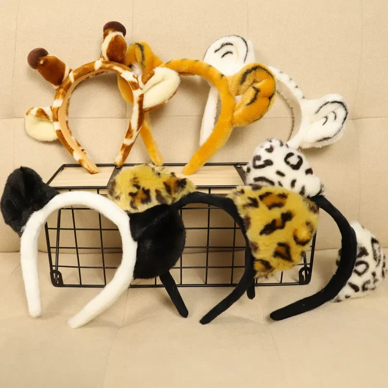 

10pcs Adult Kids Party Ear Hair Hoop Children Toy Decoration Giraffe Tiger Panda White Animal Cosplay Band Christmas