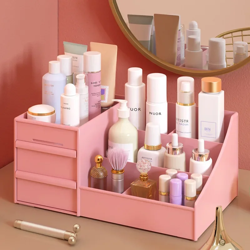 Storage Drawers Makeup Box Dressing Table Desktop Cosmetics Storage Box, Skincare Dormitory Lipstick Storage Rack