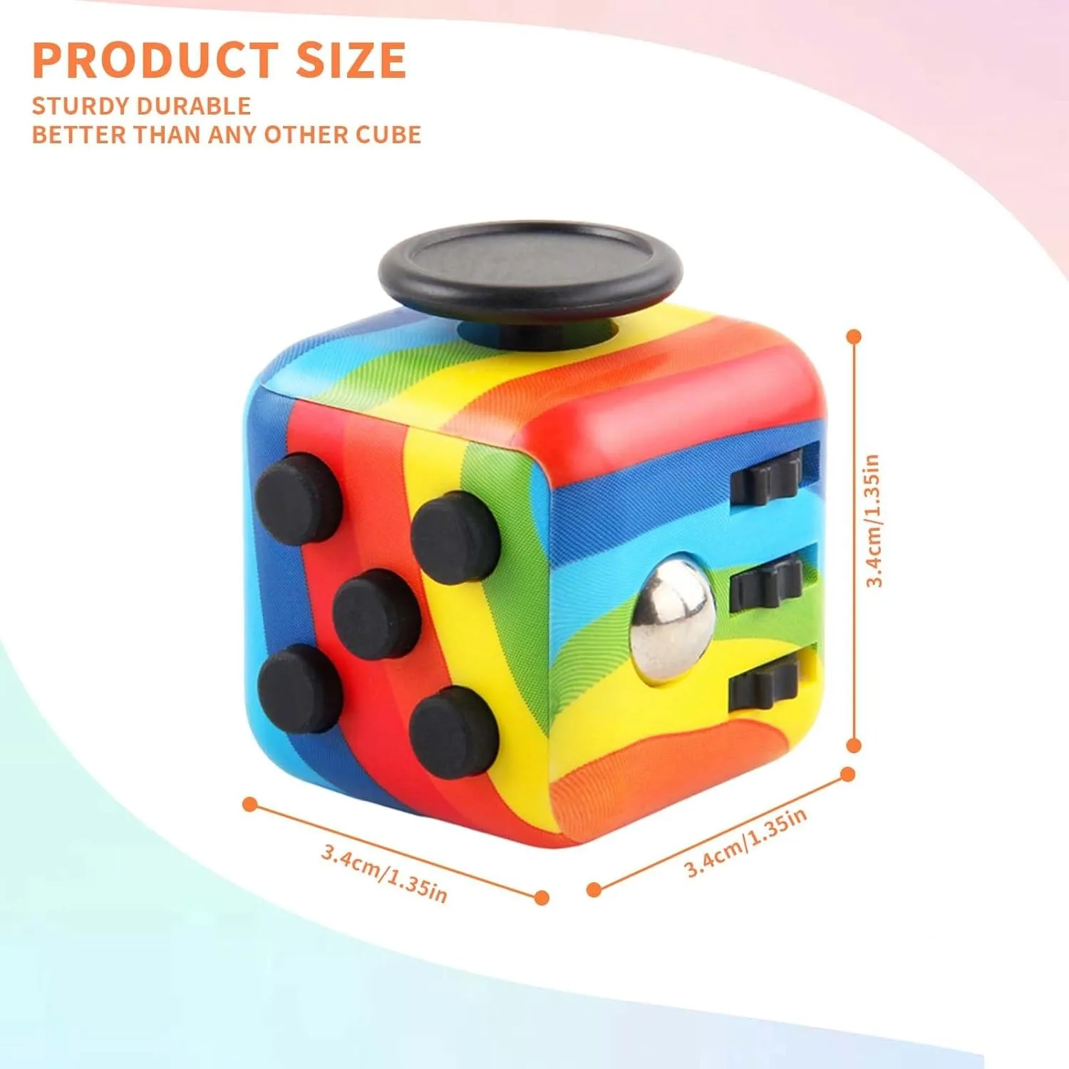 6-Pack Cube Fidget Anxiety Relief, Silent & Audible Fidget Cube for Anxiety Relief, Handheld Sensory Toy